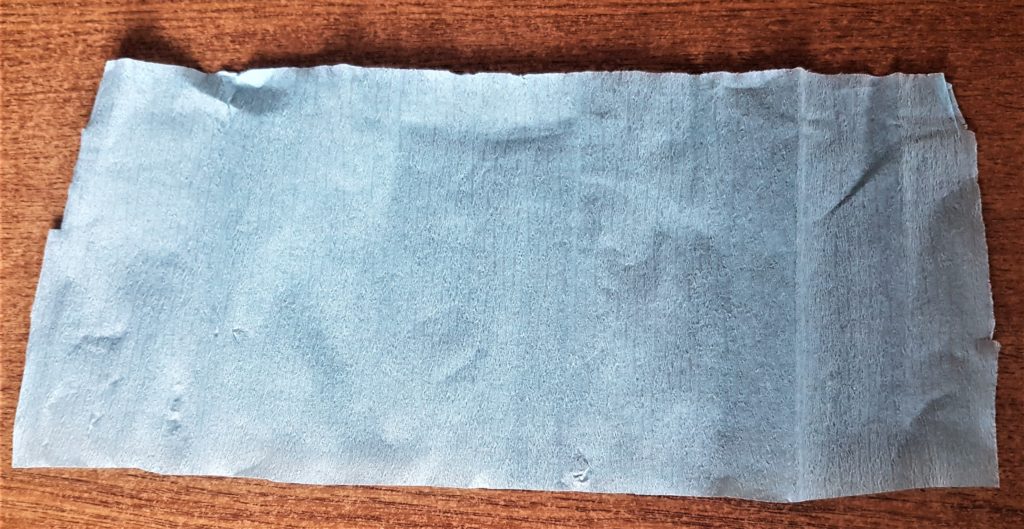 I cut across both cut marks on the crepe paper.