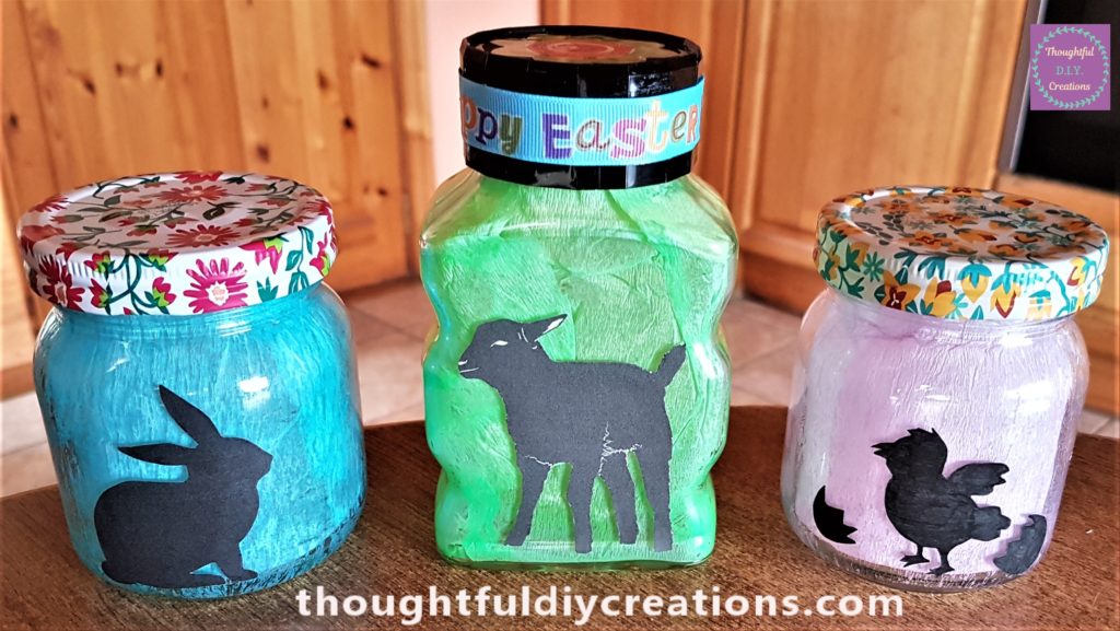 The Completed Easter Jars Craft.