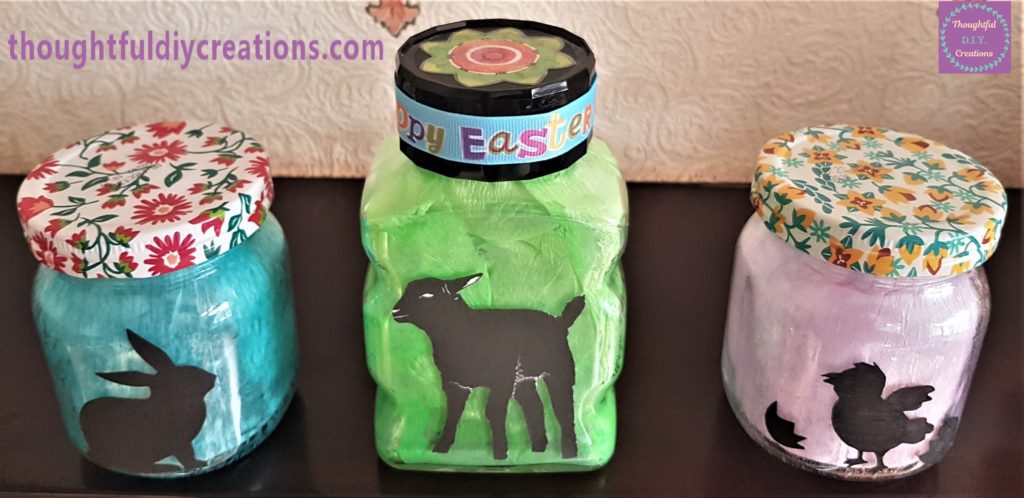 Easter Jars from a front angle.