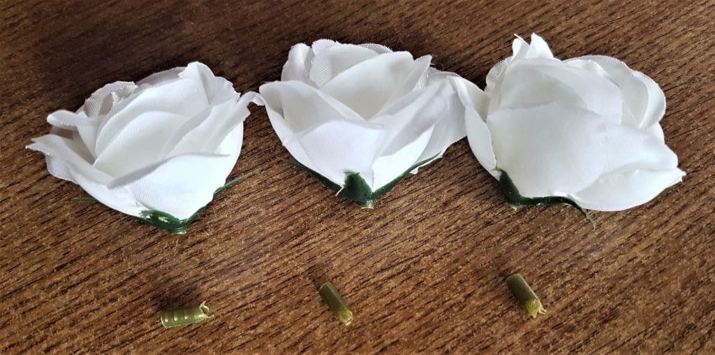 The green stems cut off the flower heads.