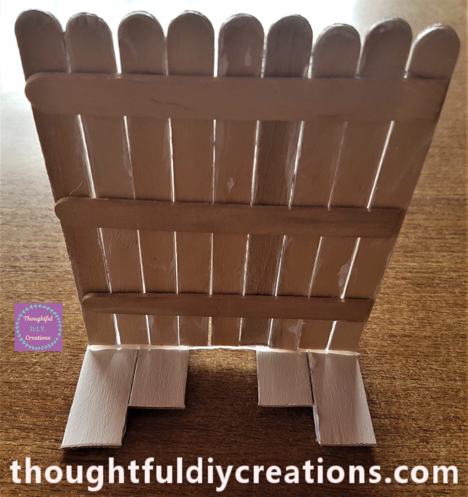 View of the back of the Easter Bunny Door attached to the Bunny's feet.