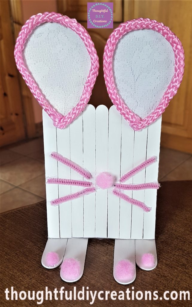 Full view of the Easter Bunny Door with the whiskers hot glued on.