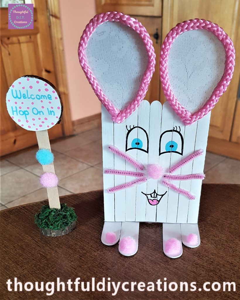 Final Image of the Easter Bunny Door and Door Sign Craft.