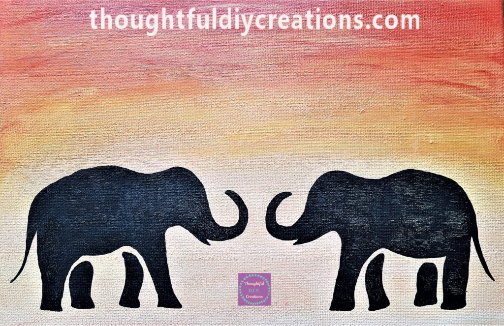 Close up image of the elephants.