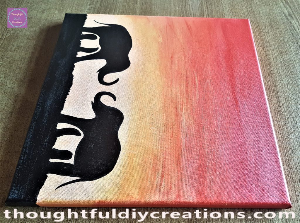 Other side view of the canvas.