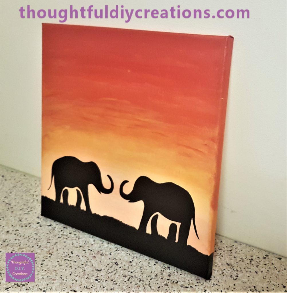 Other side angle of the finished canvas.