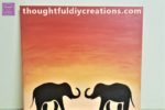 Finished Elephant Sunset Canvas