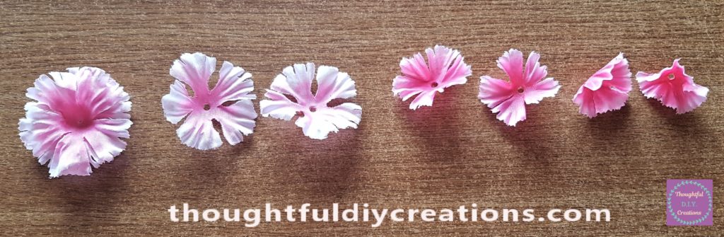 2 petals hot glued together beside the rest of the petals.