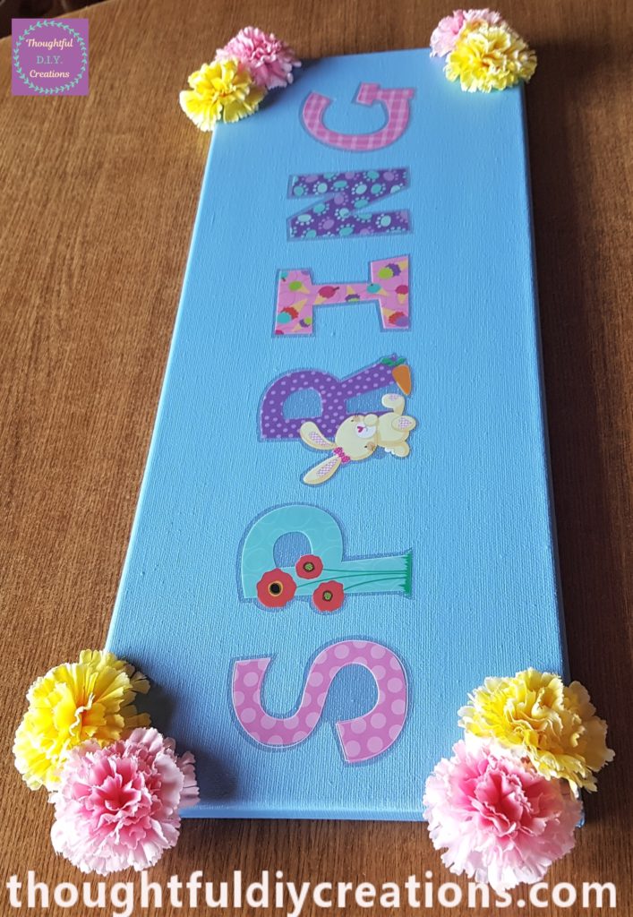 Side view of the Canvas with the stickers attached.