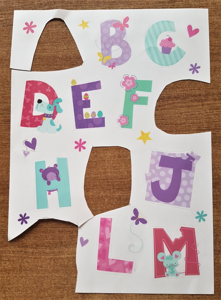 Co-ordinating stickers on the Alphabet sticker sheet.