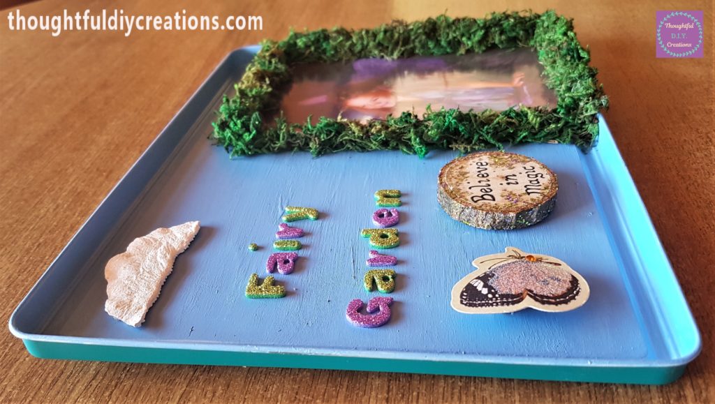 The completed first part of the fairy garden.