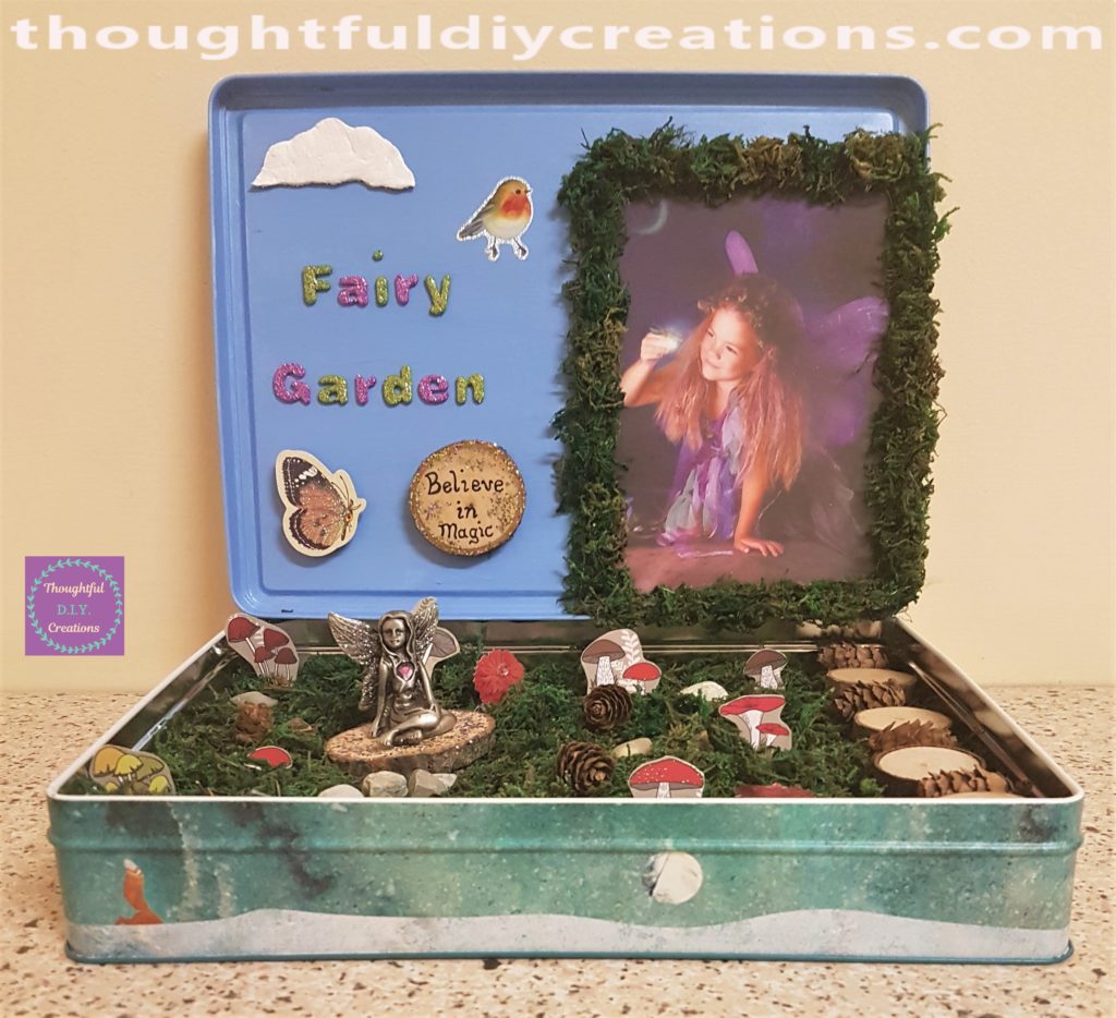 A closer image of the completed Fairy Garden.
