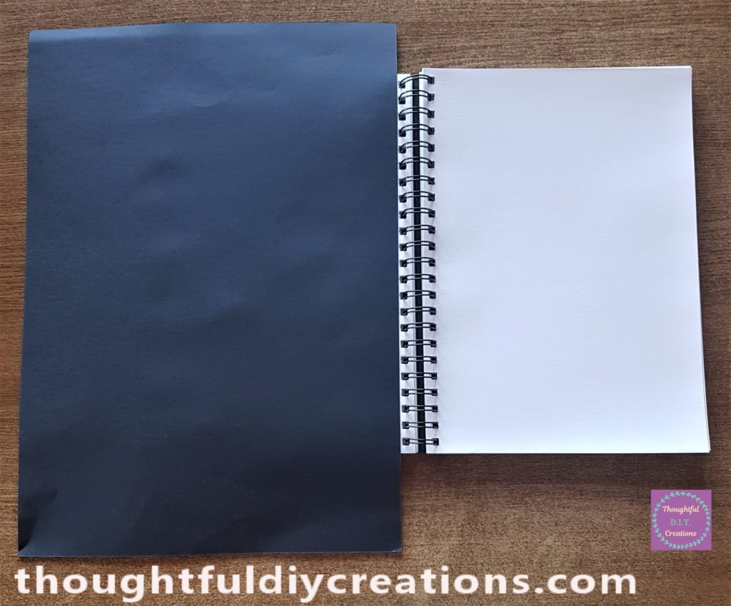 Pritt Stick on the Journal Page and the Black Sheet attached to the Journal.