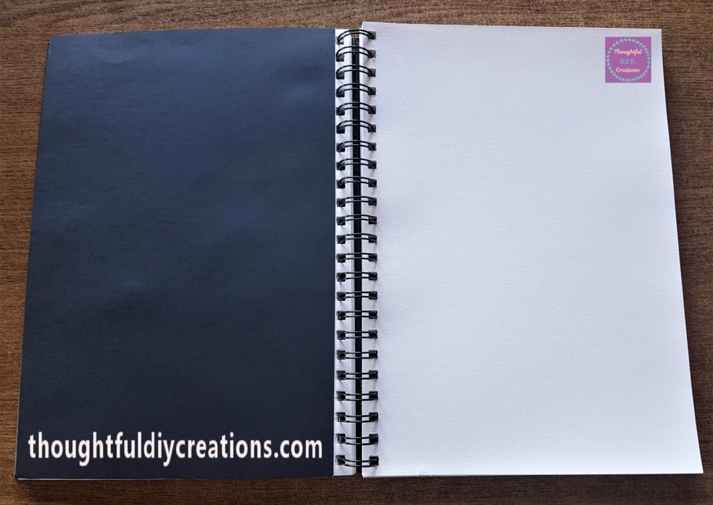 The 3 sides of the Black Sheet cut to fit the Journal.