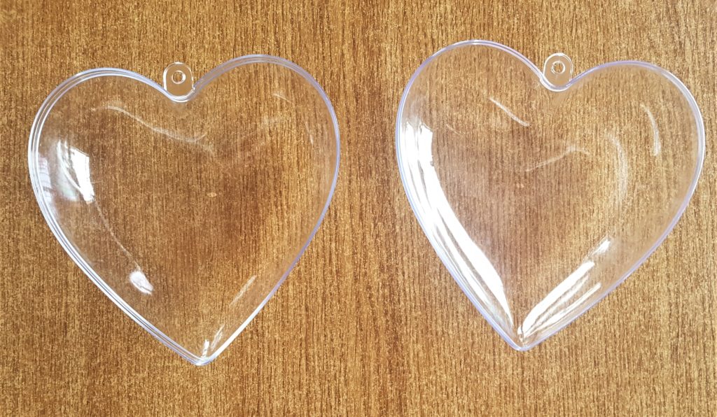 Sellotape peeled off the edges of the hearts and soaked in the sink for 20 minutes, then rinsed and dried.