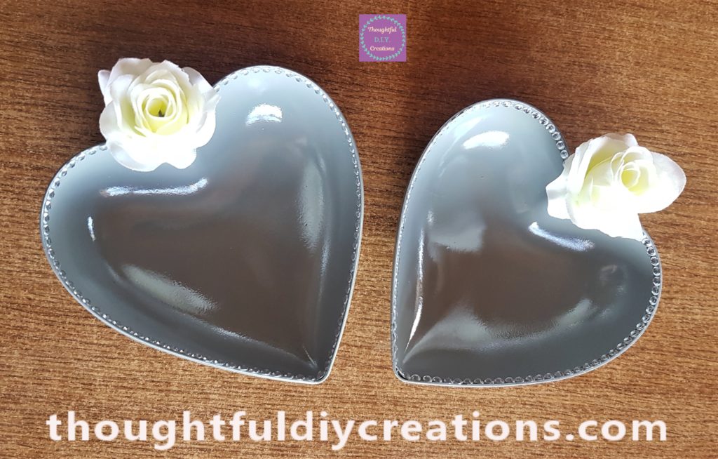 Front view of the hearts with flowers attached.