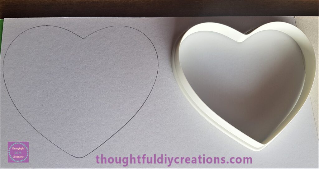 Biggest Heart Shape Cutter traced around on white 270 gsm card.
