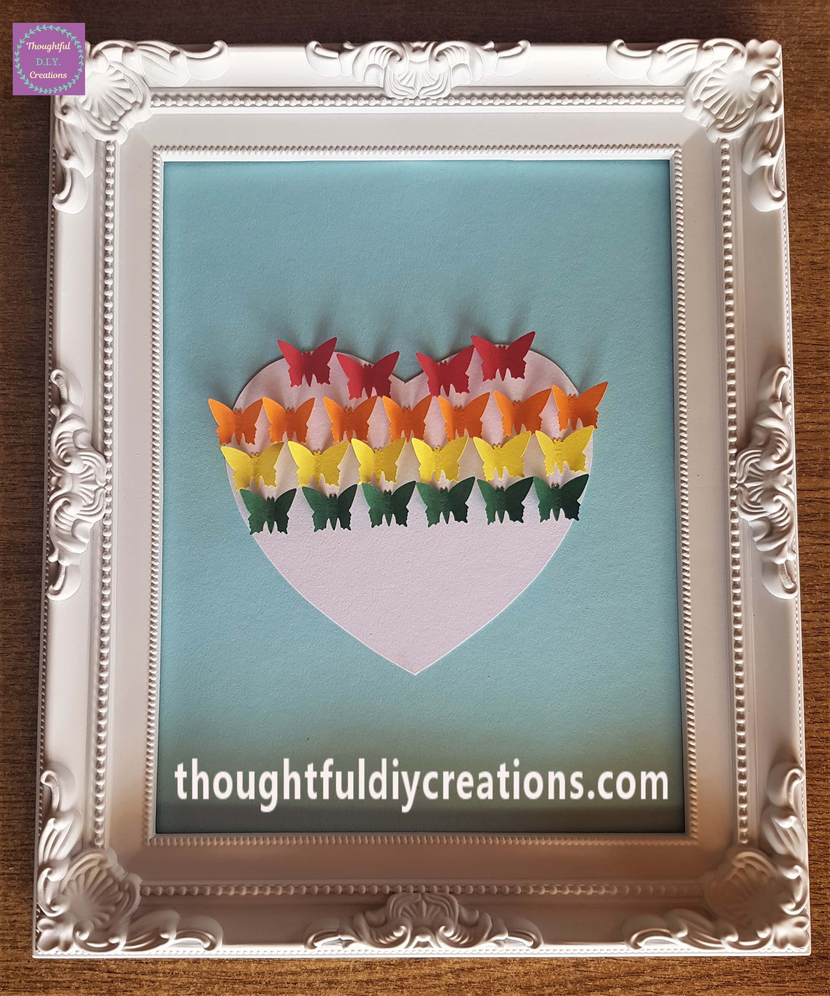 Green butterflies glued under the yellow butterflies.