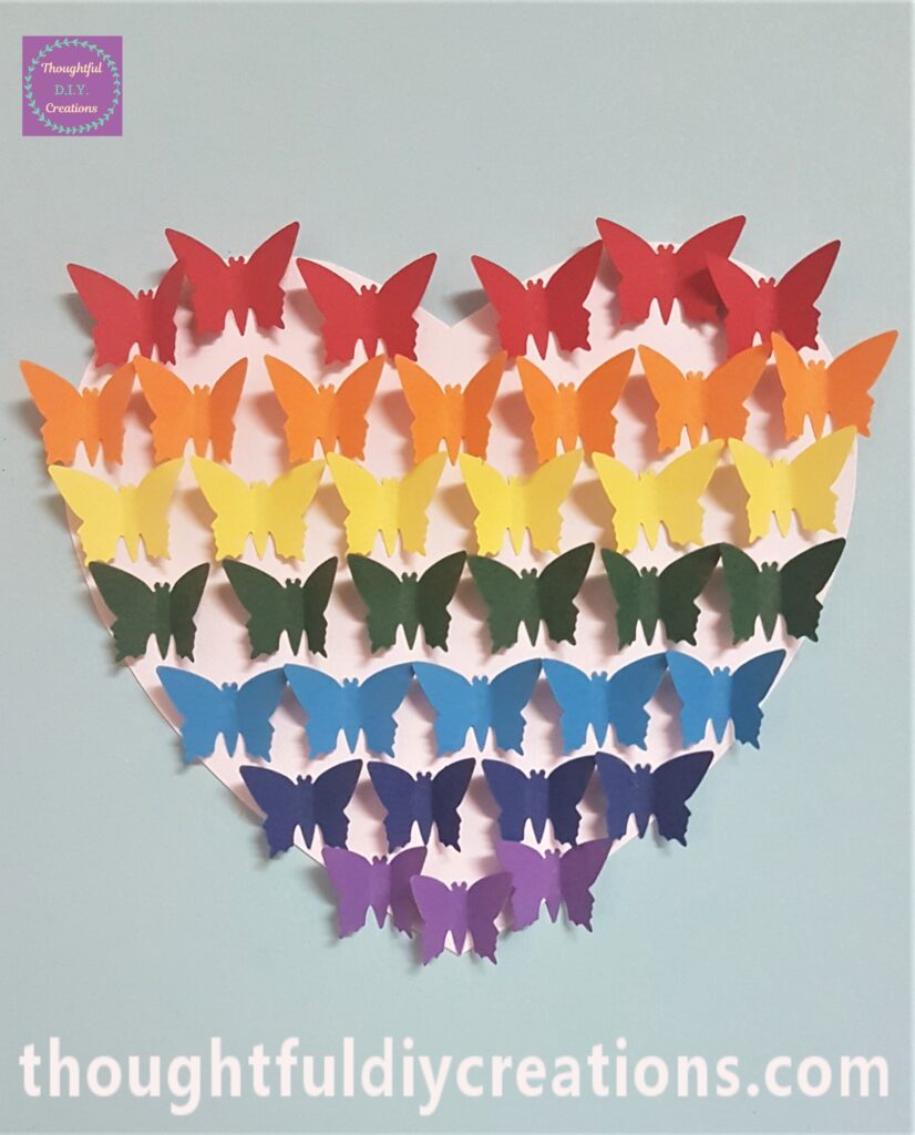 Close up of the butterfly heart.