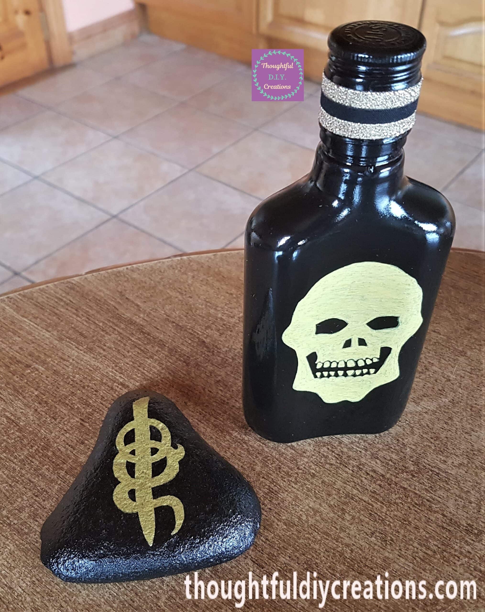 Up-Cycled Bottle and Stone