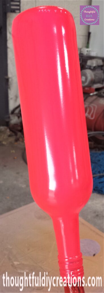 Third and final layer of Spray Paint applied to the Bottle.