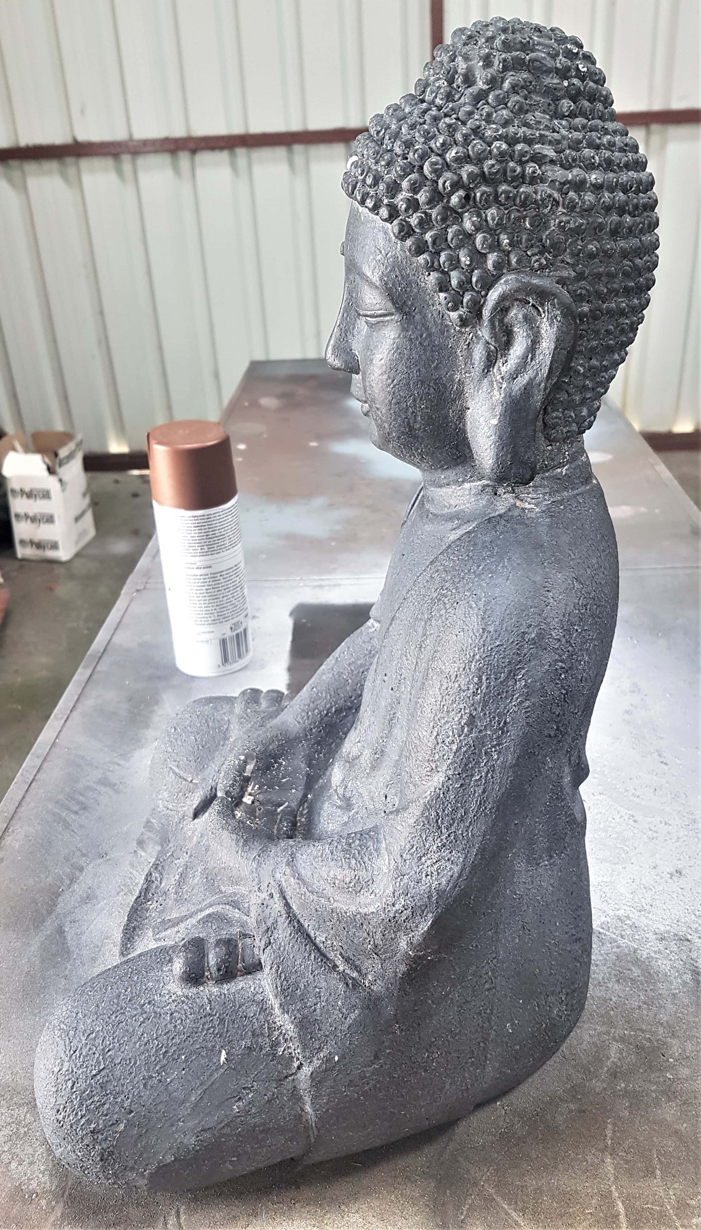 Side angle of the Buddha on the Table.