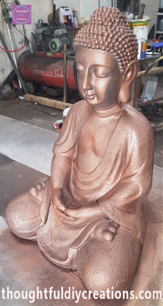 Another angle of the Spray Painted Buddha.