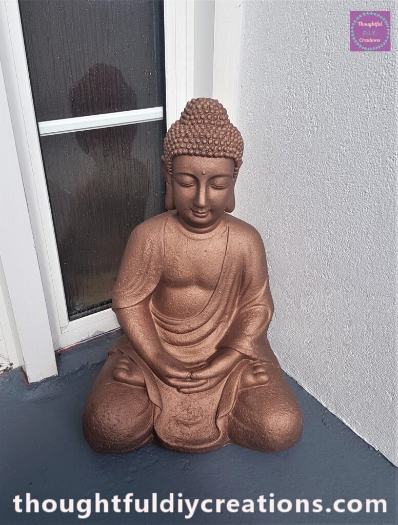 Completed Spray Painted Buddha.