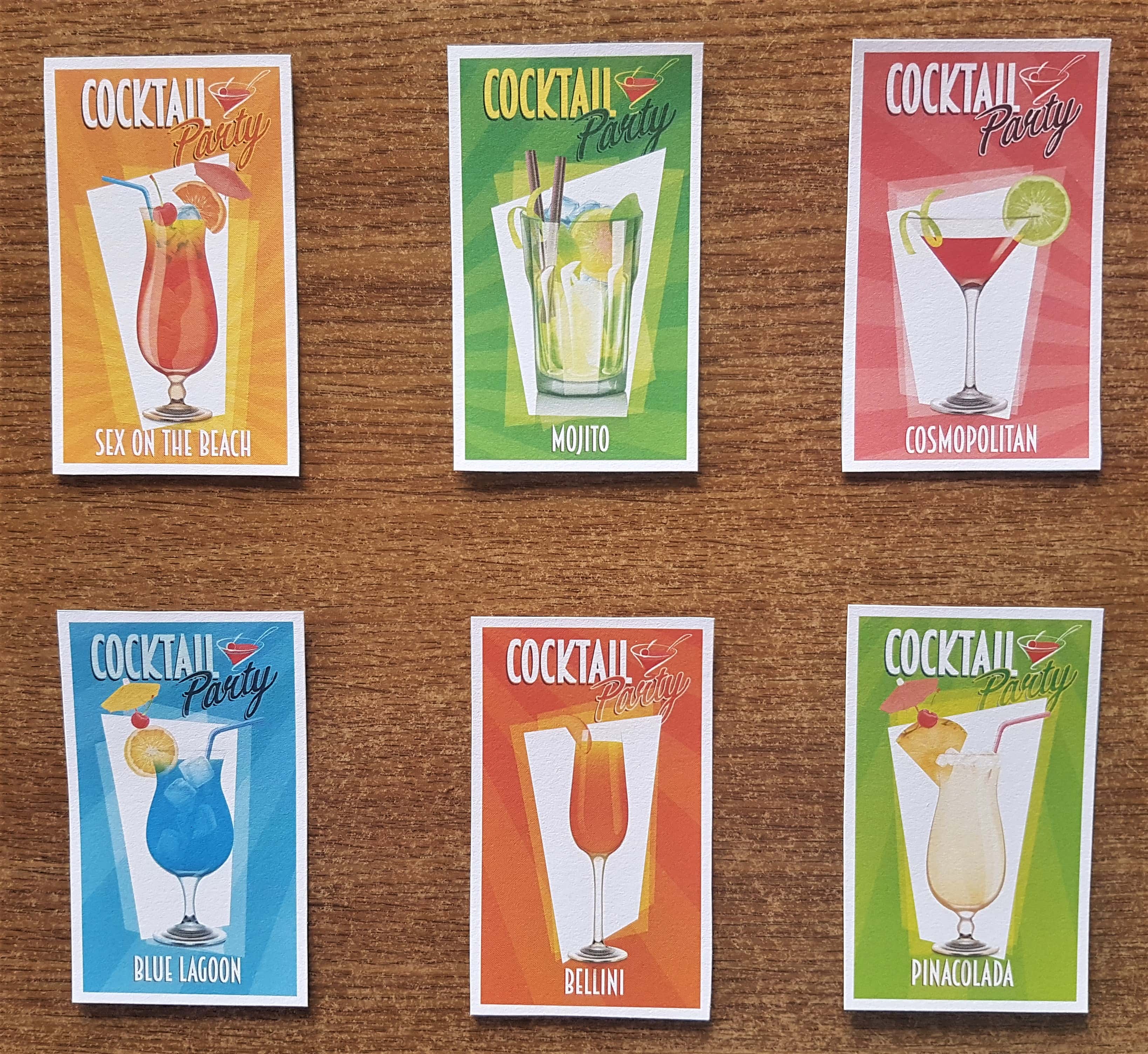 The 6 Cocktails cut out from the bigger Paper Pad.