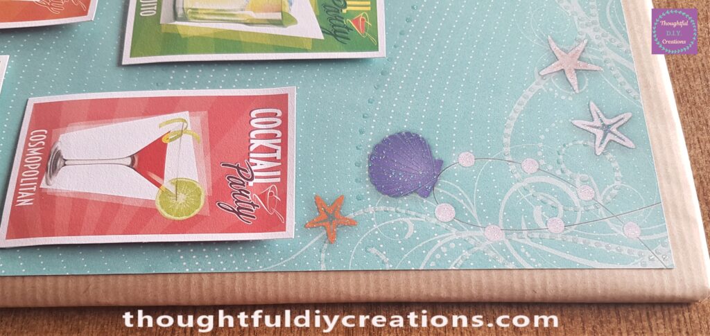 Top right-hand corner of the Cocktail Menu Sign.