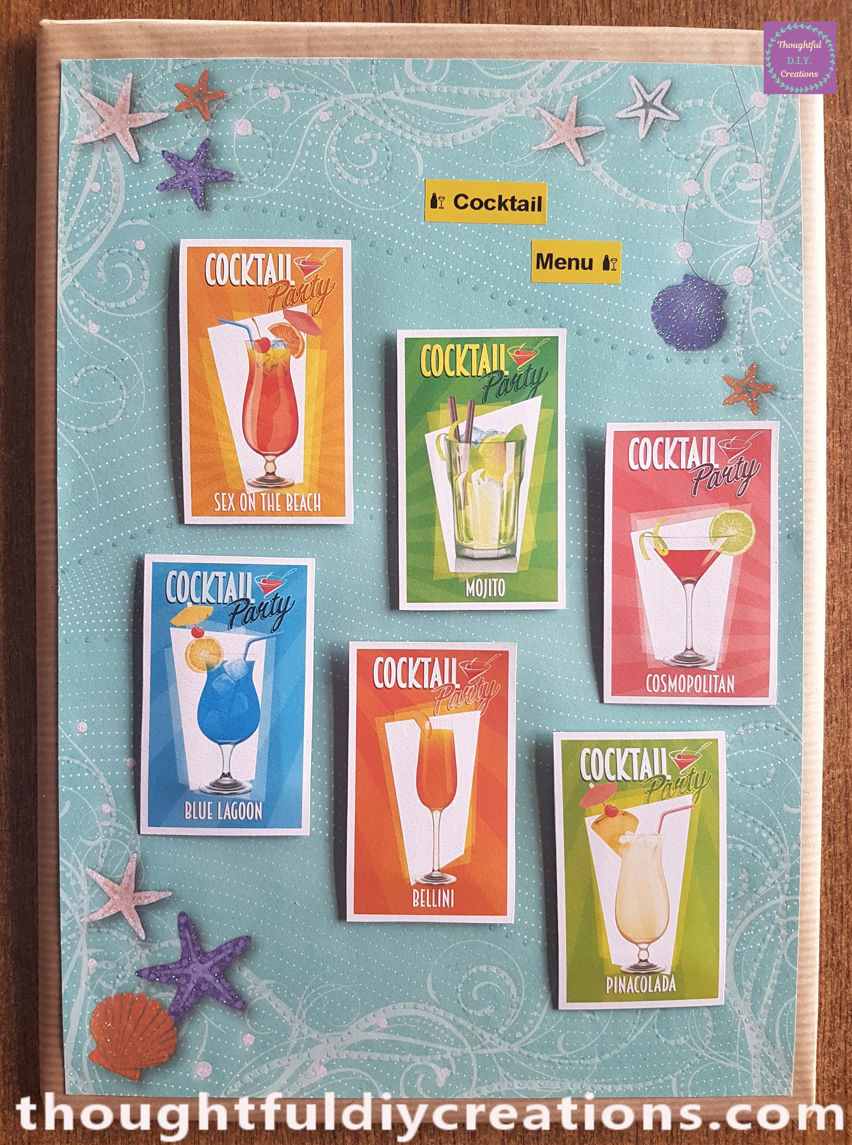 Full view Image of the Cocktail Menu Sign so far.