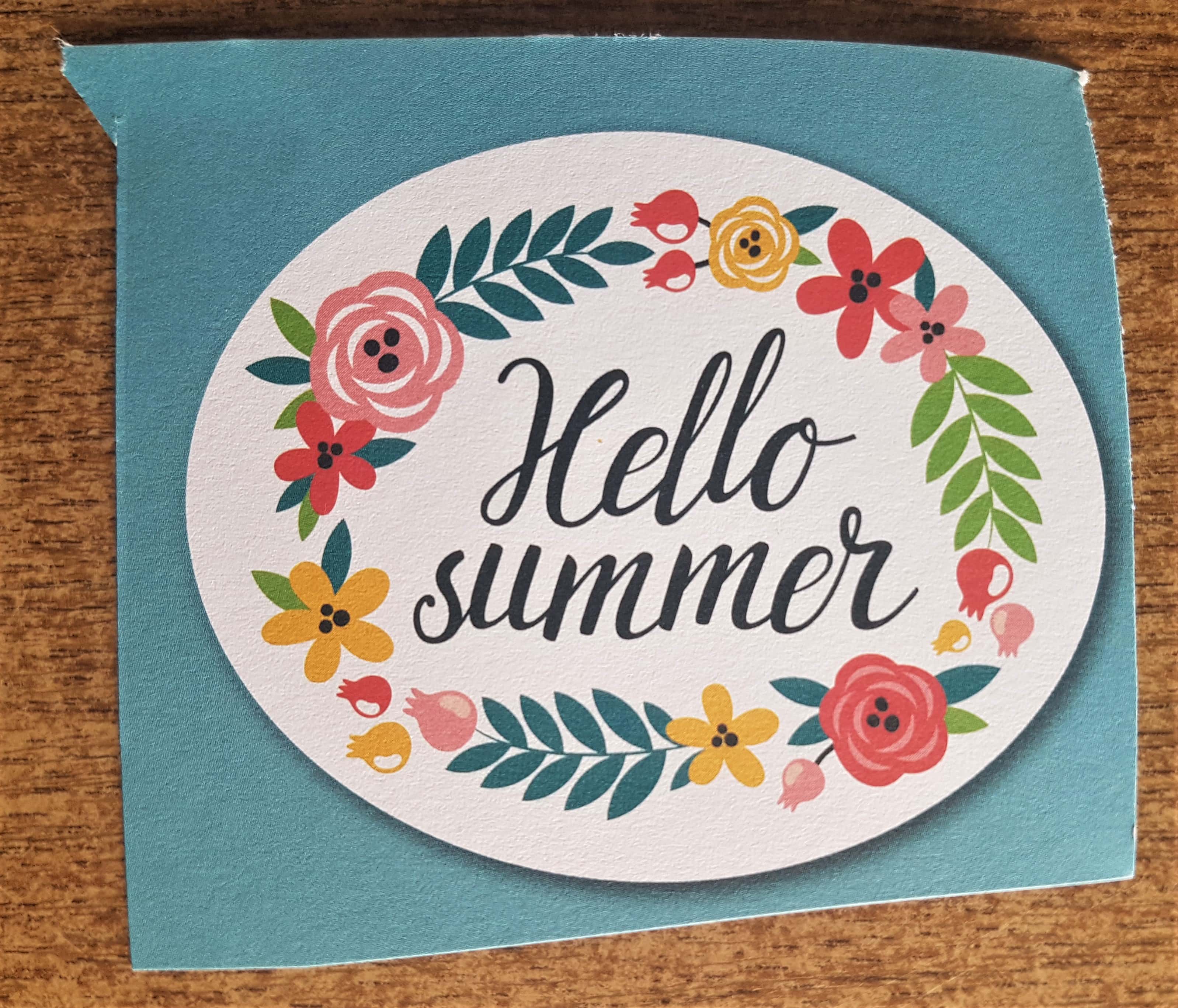 'Hello Summer' Picture tore out.