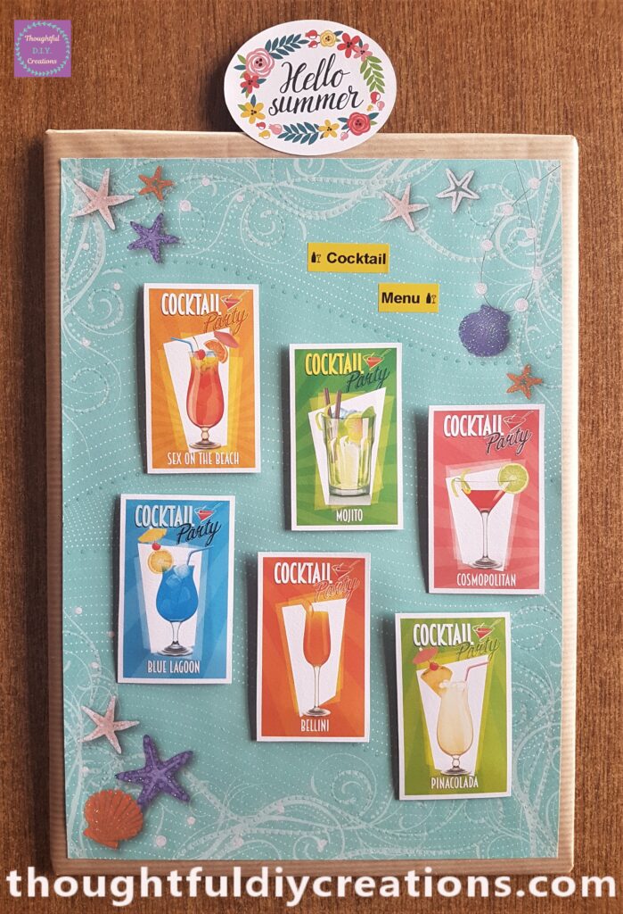 Full view of the Cocktail Menu Sign.