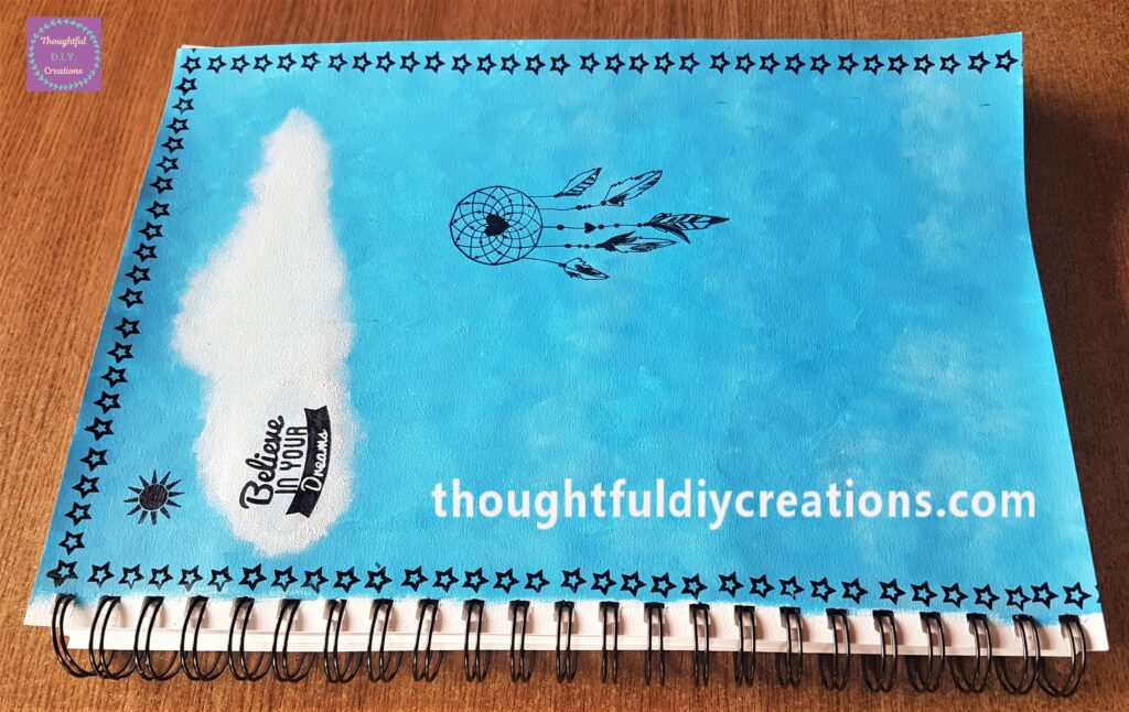 Left hand side of the page completed next with the stars.