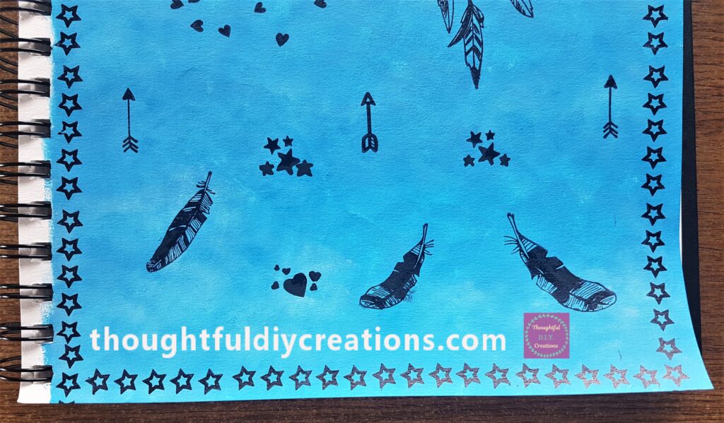 Group of Stars Stamp was added twice to the page in between the arrow stamps.