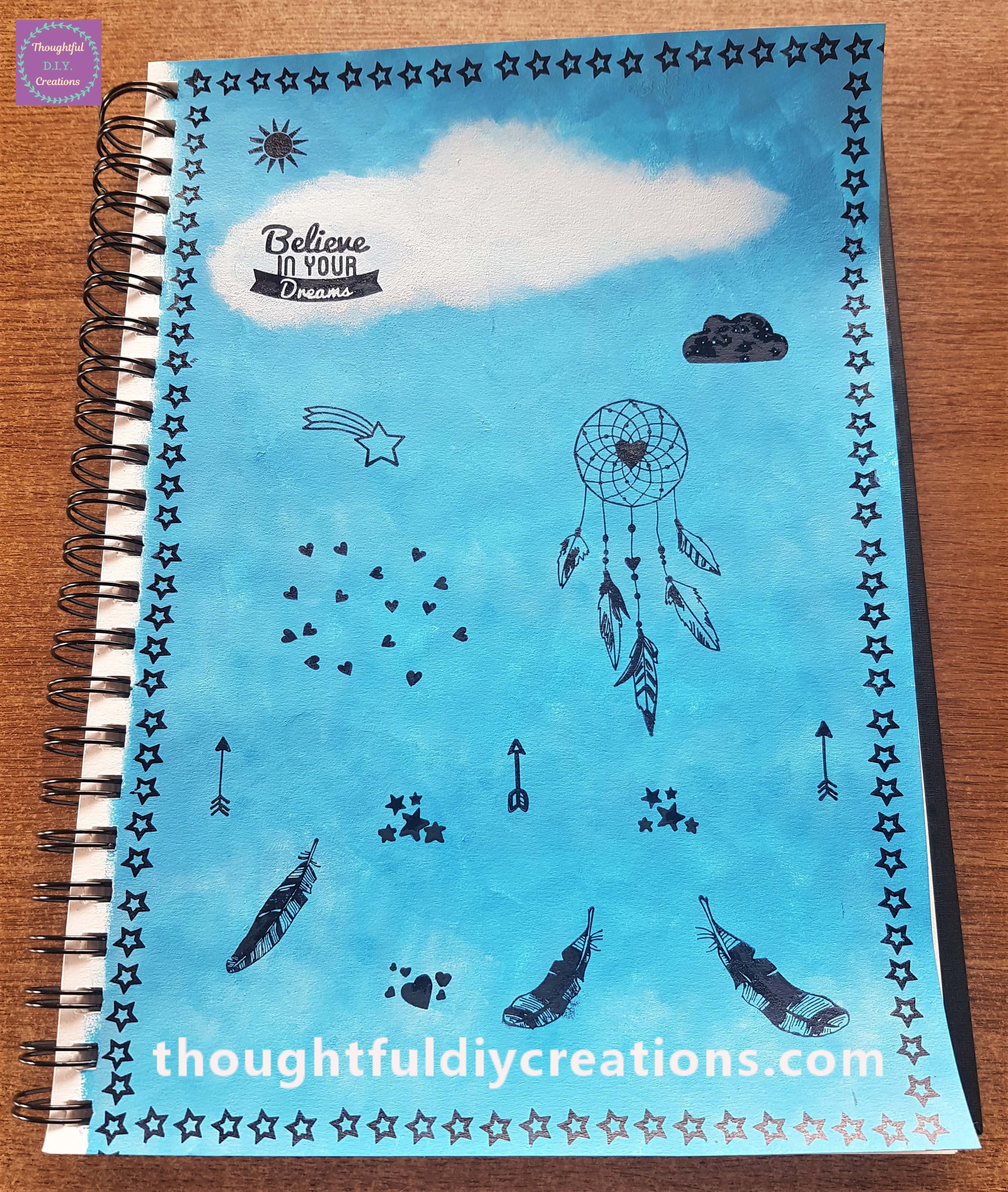 Completed Dreamcatcher Art Journal Page.