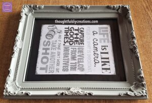 Camera Quote Frame Craft - thoughtfuldiycreations Home Deor Tutorial