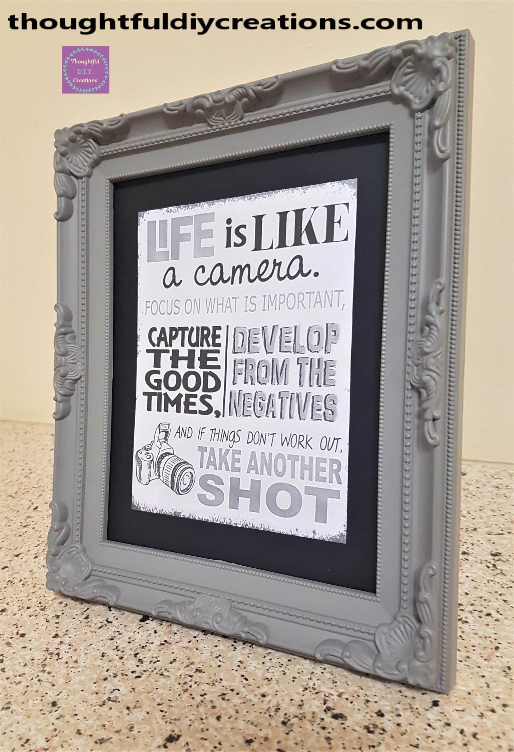 Finished Camera Quote Frame