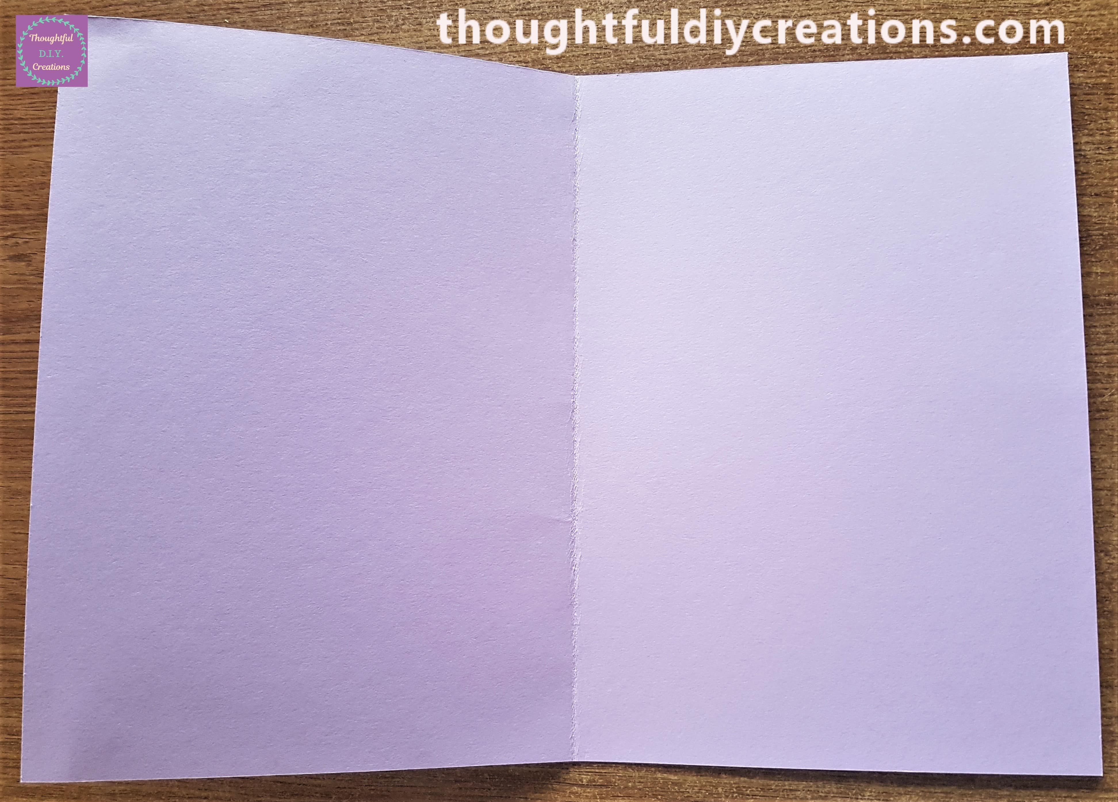 The inside of the Card with the fold in the center.