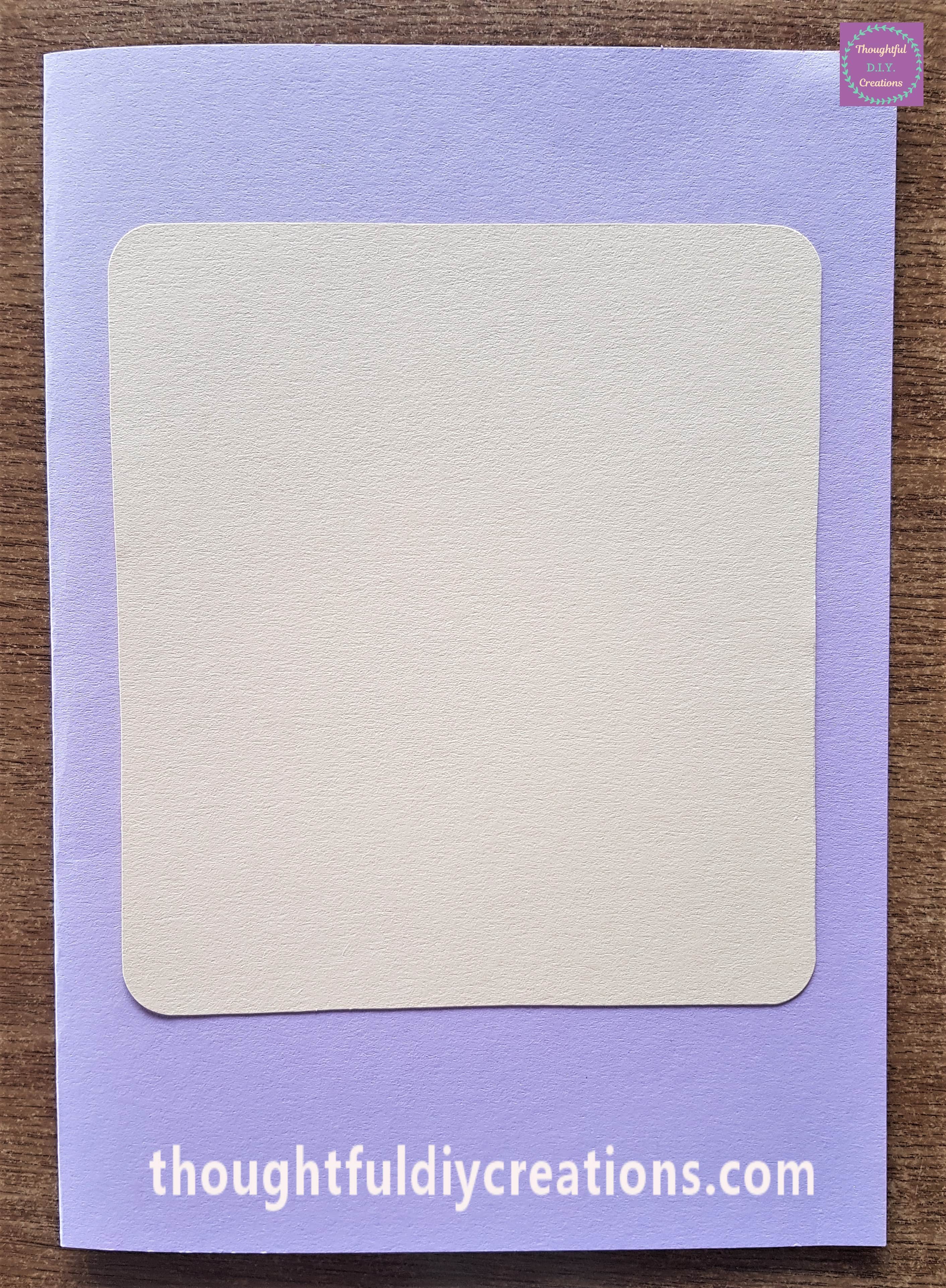 Pritt Stick all over the back of the Peach card and attached to the purple card base.