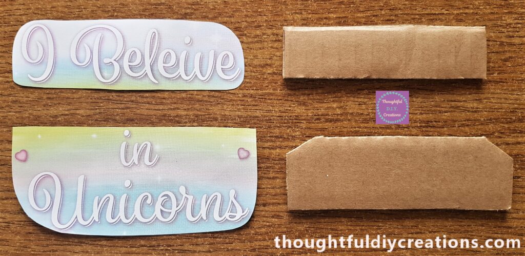 Cut out Cardboard pieces to add height for the Quote.