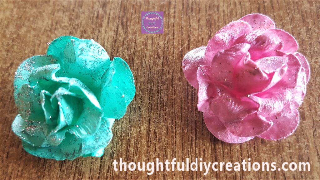 Flowers after the glitter was added.