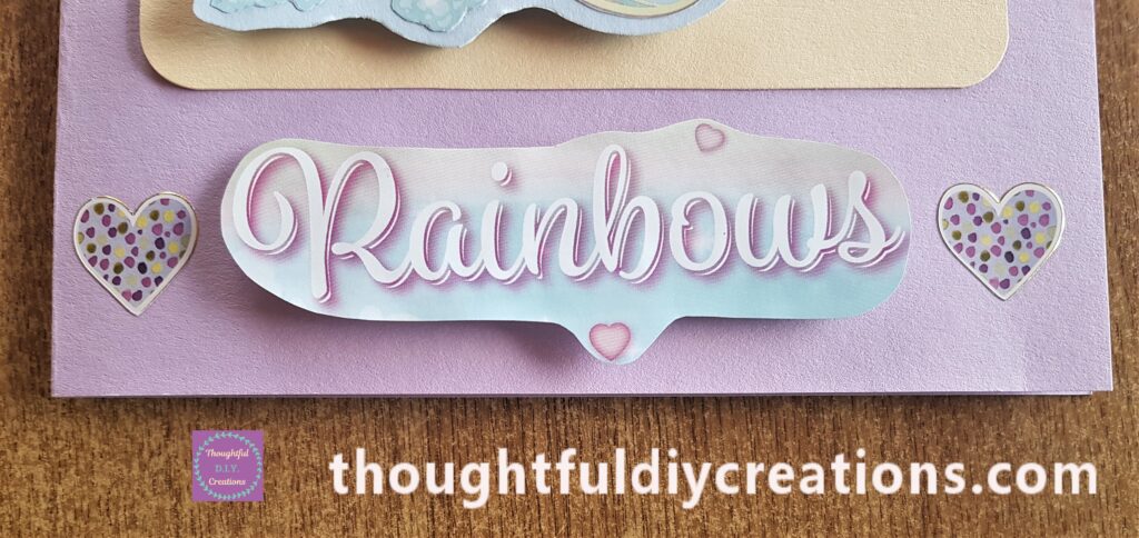 2 of the same design Love Heart Sticker attached to the bottom of the Card.