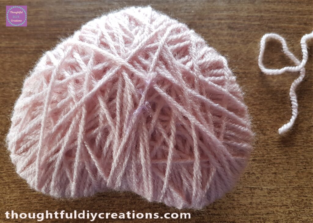 Excess wool cut from the heart.