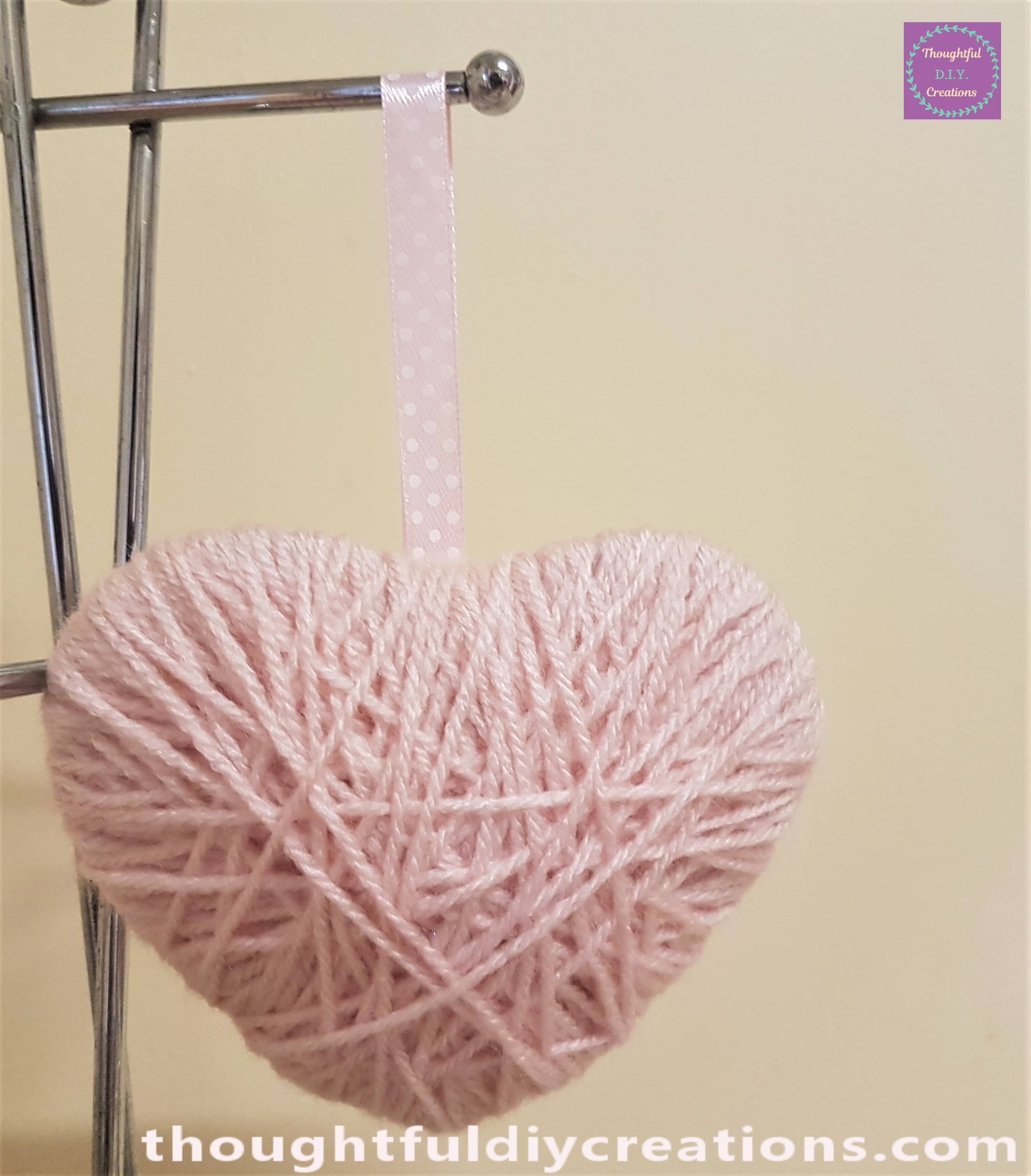 Pink Heart hanging from the Stand.