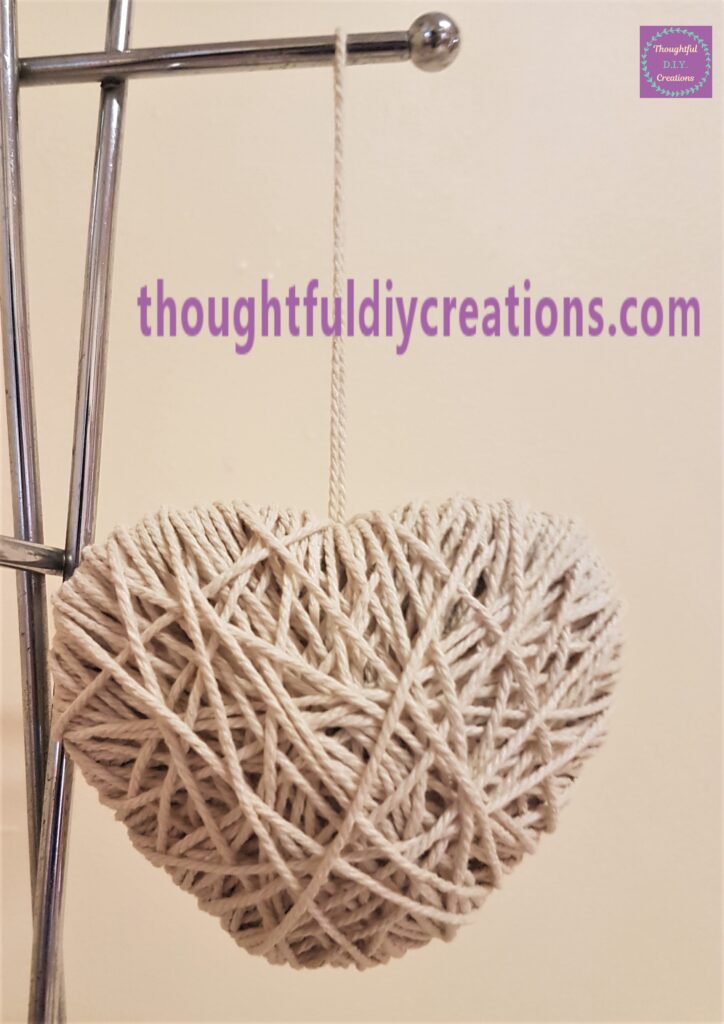 Smaller Cream Heart on Display.