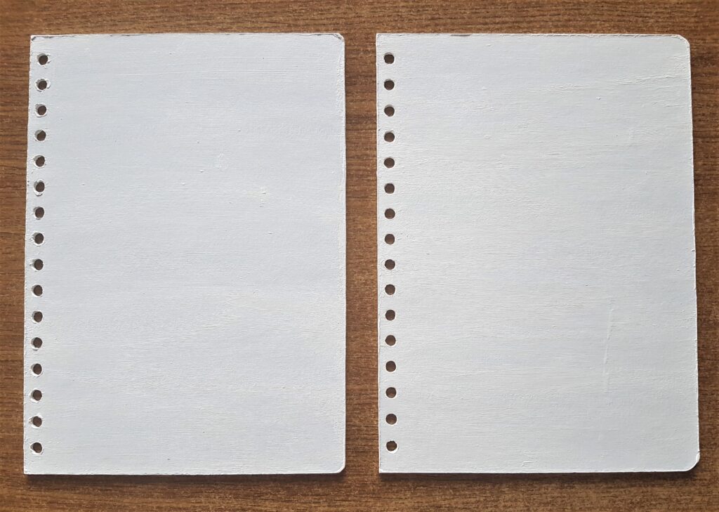 Back of the Journal Covers after the White Paint was applied.