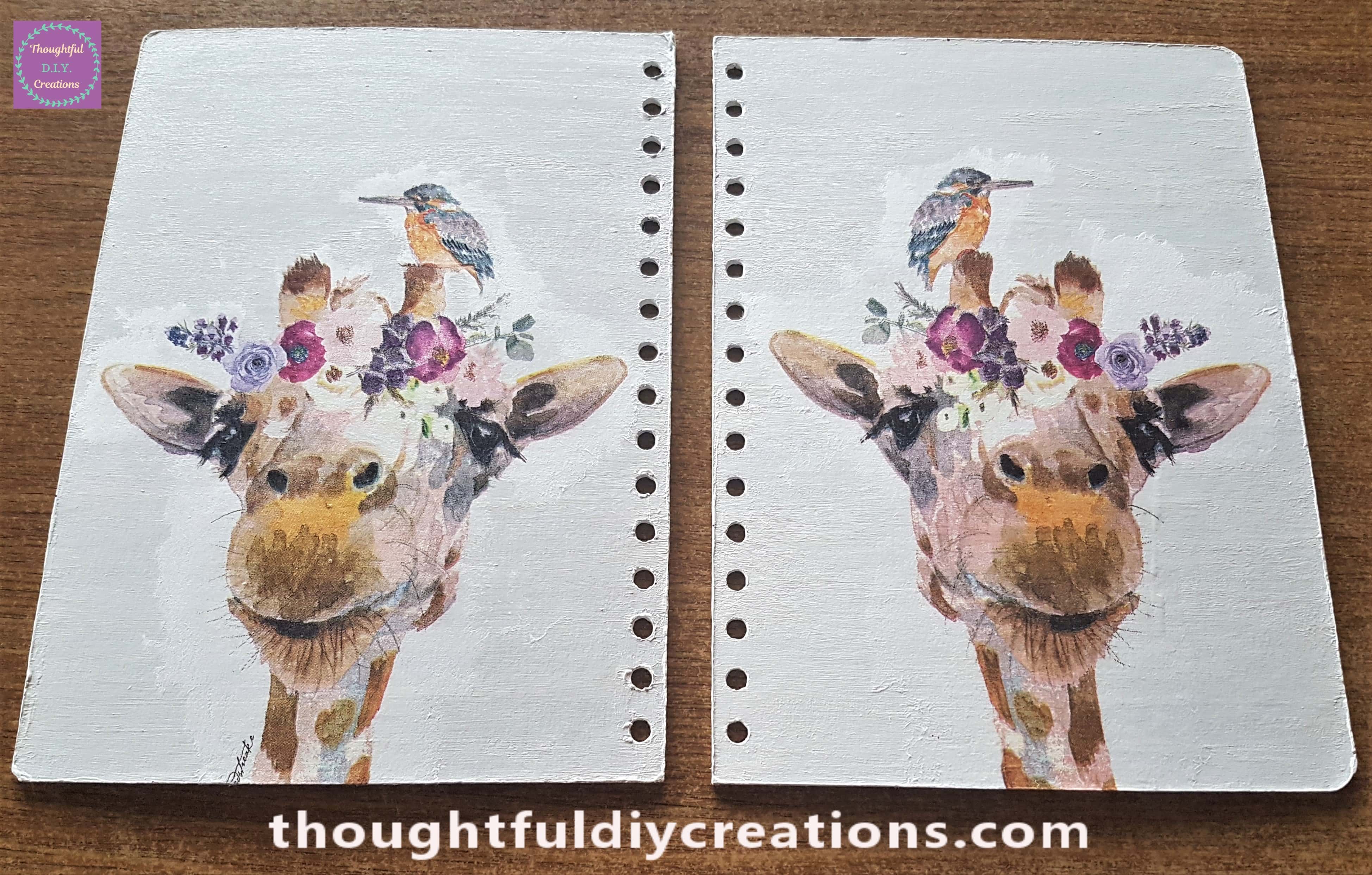 Front and Back Journal Covers with Napkins attached.