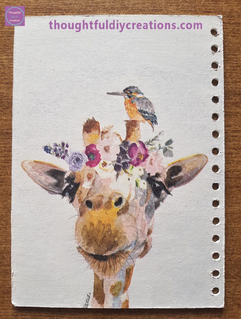 Back Journal Cover after the white paint was applied.