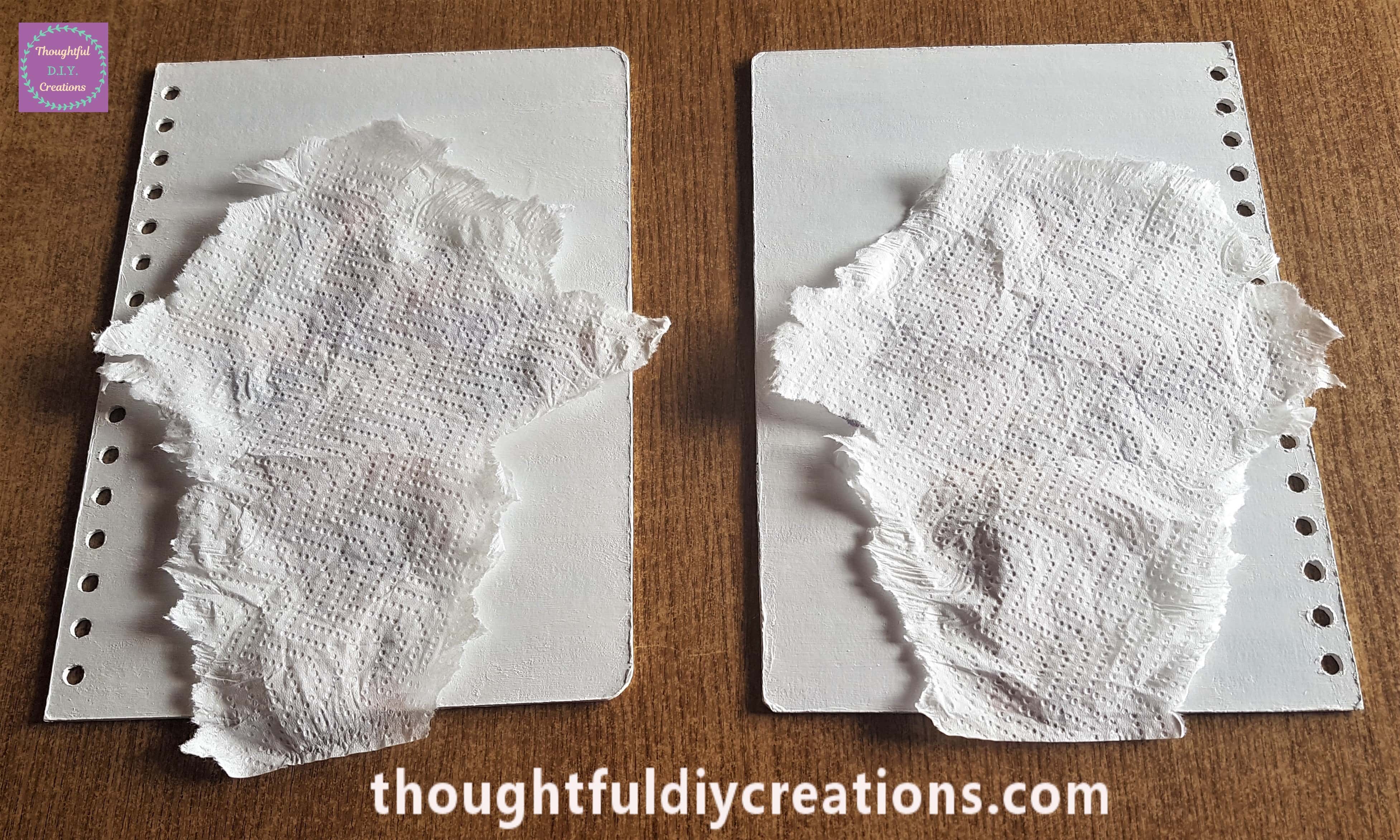 I tore some Kitchen Paper to cover the Giraffe Napkins.